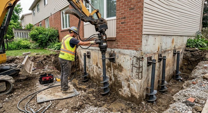 Helical Pile Installation in Manassas, VA