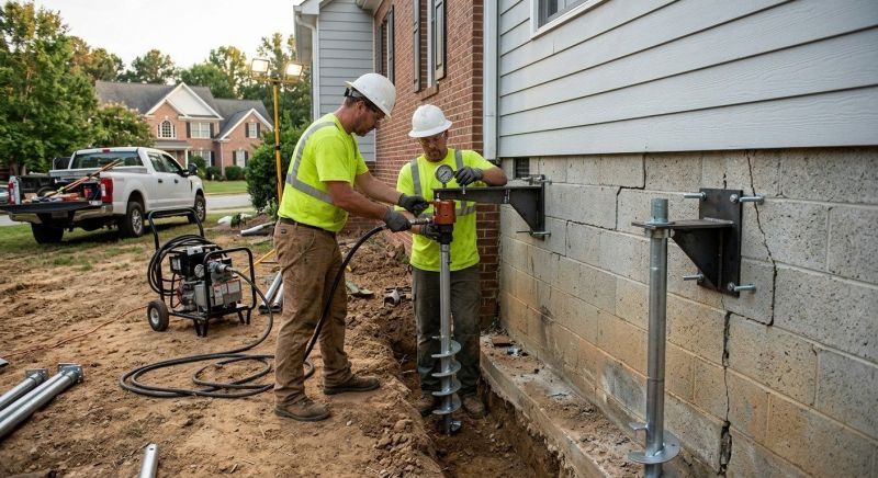 Helical Pile Installation in Manassas, VA