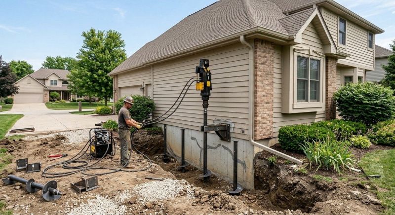 Helical Pile Installation in Manassas, VA