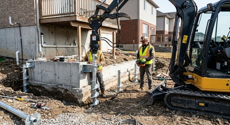Helical Pile Installation in Manassas, VA